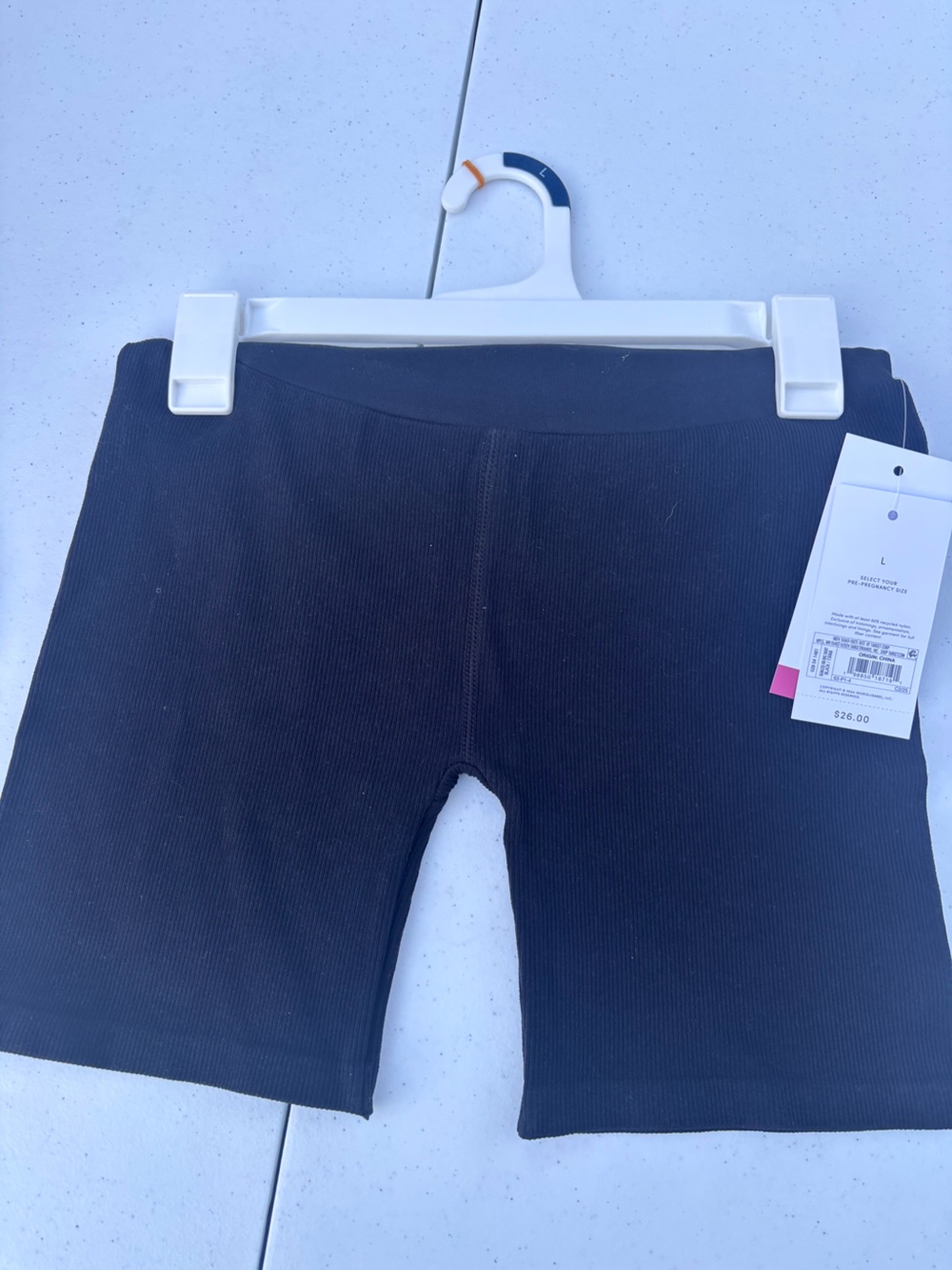 Maternity shorts Black Ribbed